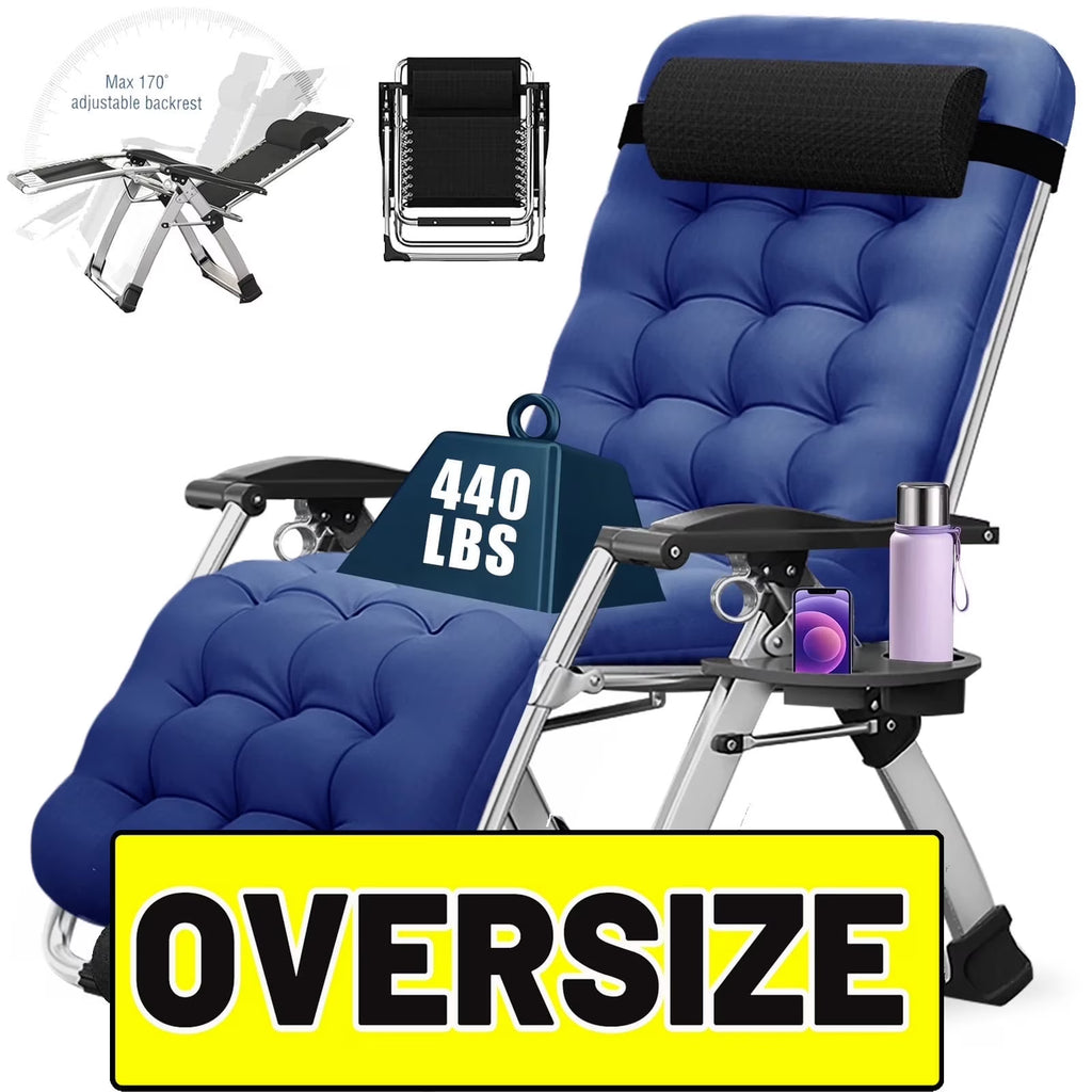 2026 NewNAIZEA 2 Pack Zero Gravity Chair, Foldable Portable Lawn Recliner with Cushion, Headrest, Cup Holder, Black