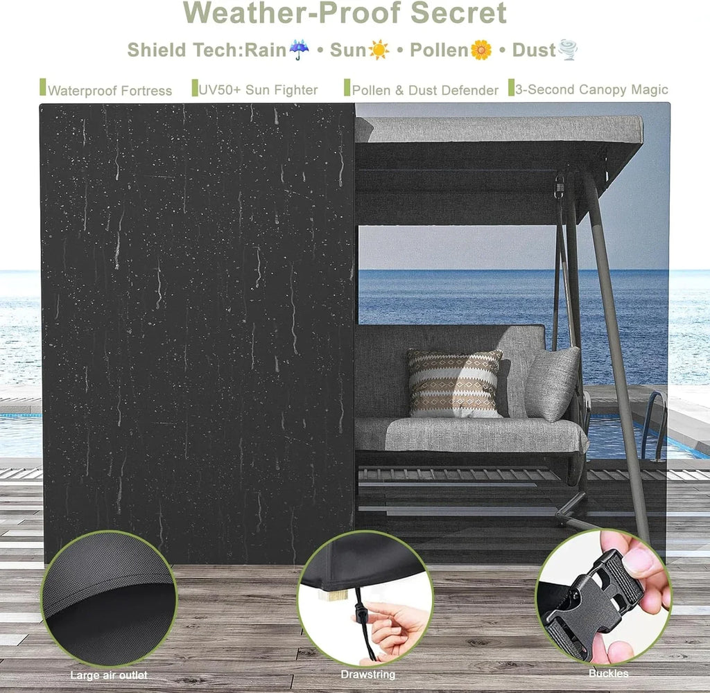 2026 NewTQKVIPI Oversized 4 Person Outdoor Porch Swing with Adjustable Backrest Canopy,2-in-1 Swing Bed 800 lbs Capacity,Patio Swing with Removable Cushions for Yard Garden Poolside Balcony