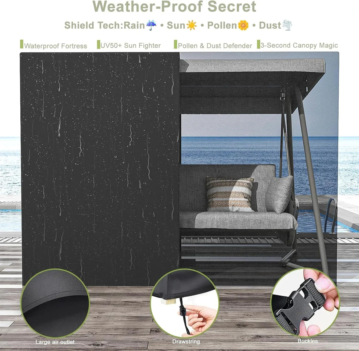 2026 NewTQKVIPI Oversized 4 Person Outdoor Porch Swing with Adjustable Backrest Canopy,2-in-1 Swing Bed 800 lbs Capacity,Patio Swing with Removable Cushions for Yard Garden Poolside Balcony