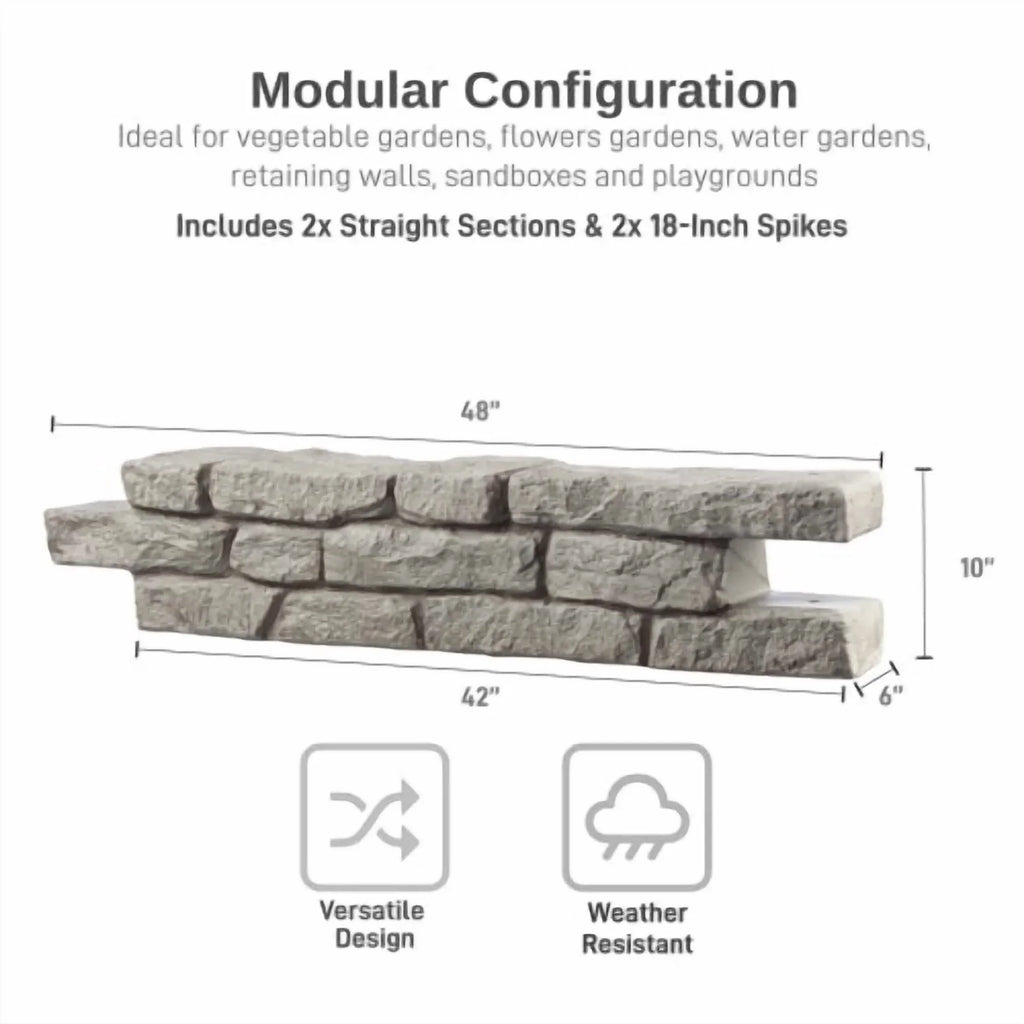 2026 NewRTS Home Accents Rock Lock Raised Garden Bed Straight Rock (Pack of 2)