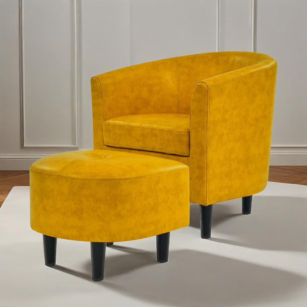 2026 NewBonzy Home Velvet Accent Chair with Ottoman for Living Room,Beige