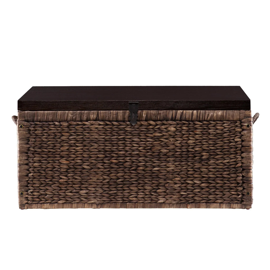 2026 NewSamford Water Hyacinth Storage Trunk, Blackwashed with Espresso