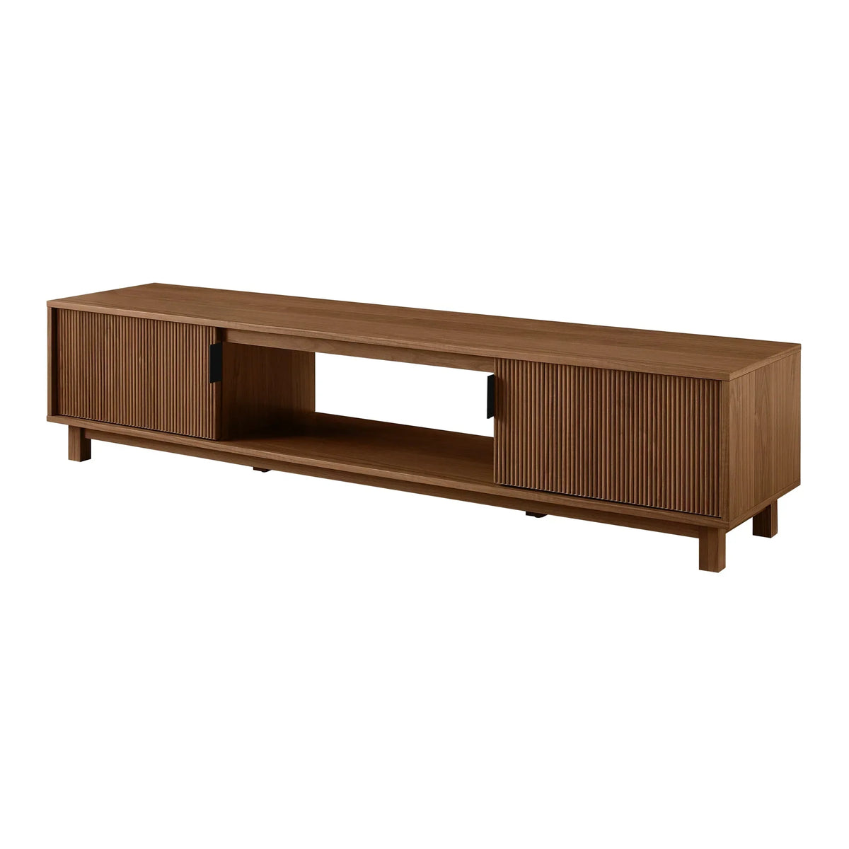 2026 NewWalker Edison Mid-Century Modern Reeded 2-Door TV Stand for TVs up to 80", Coastal Oak