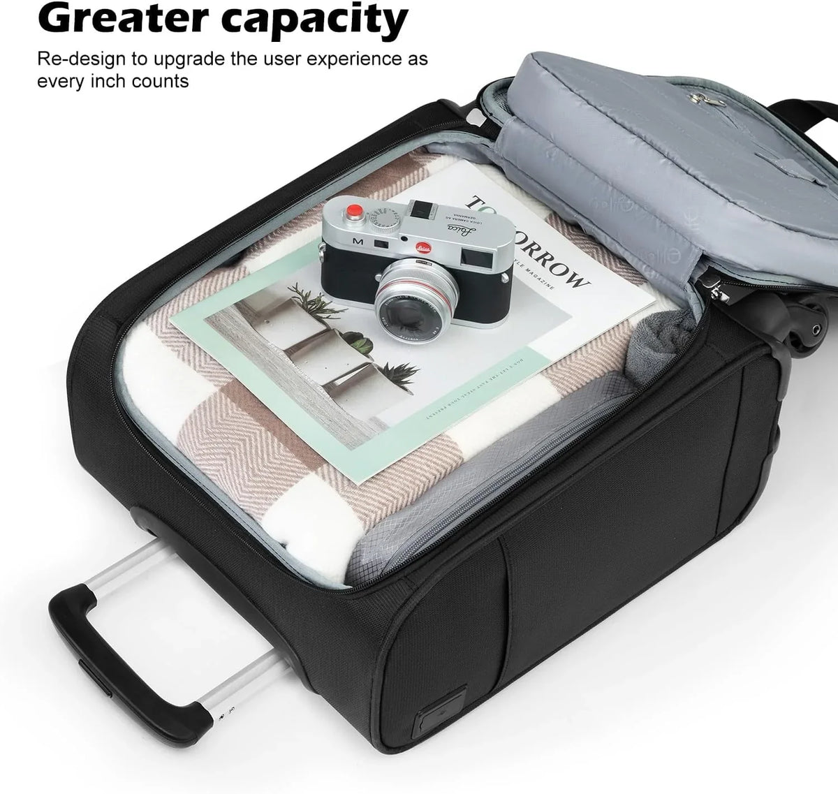 2026 NewUnderseat Carry On Luggage Softside Lightweight Rolling Travel Bag Spinner Suitcase