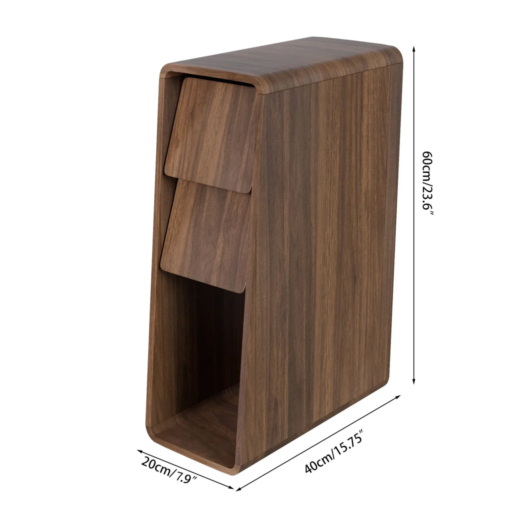 2026 NewNarrow Nightstand Set of 2 with Drawers, Fluted Slim Side End Table with Storage for Small Spaces