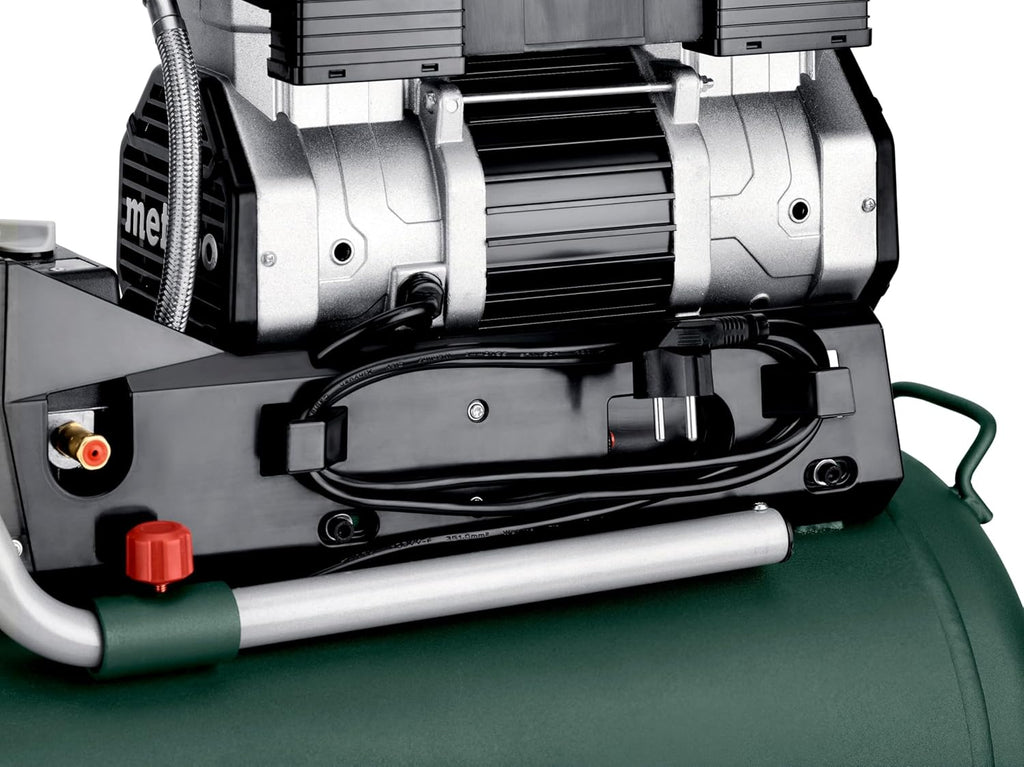 2026 Compresor silencioso Metabo Basic 270-50 OF, 50 L, 10 bar, 130 l/min, portátil y sin aceite para taller, con acoplamiento