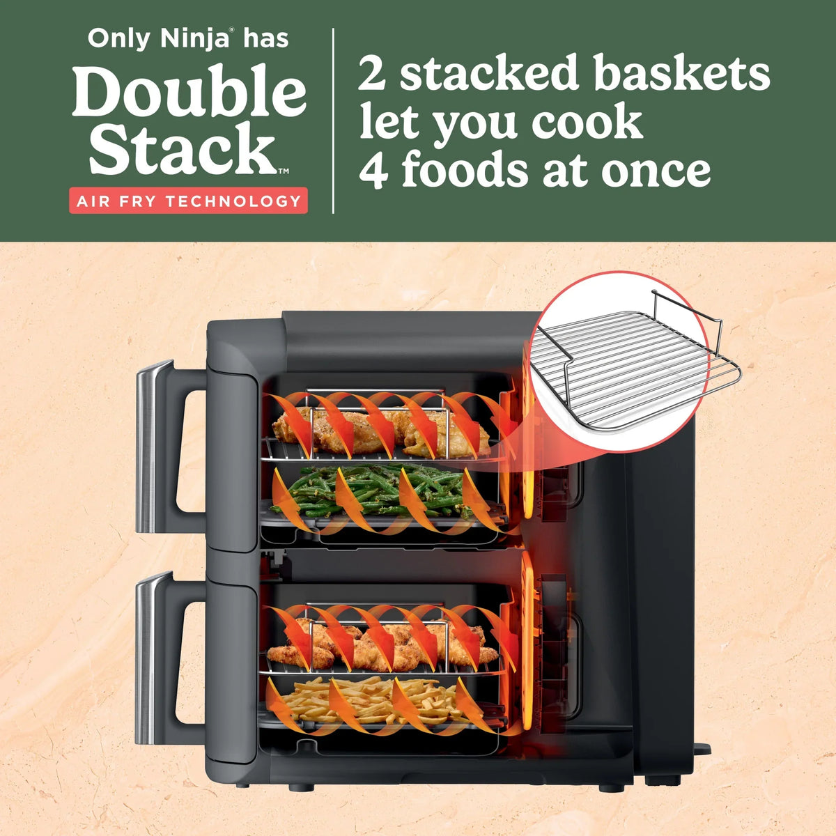 2026 NewNinja DoubleStack XL 10 QT 2-Basket Air Fryer