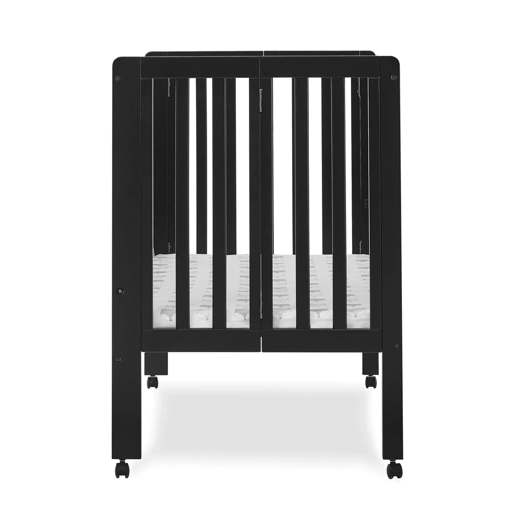 2026 NewDelta Children Lee Portable Folding Mini Crib with 1.5-Inch Mattress - Greenguard Gold Certified, Bianca White