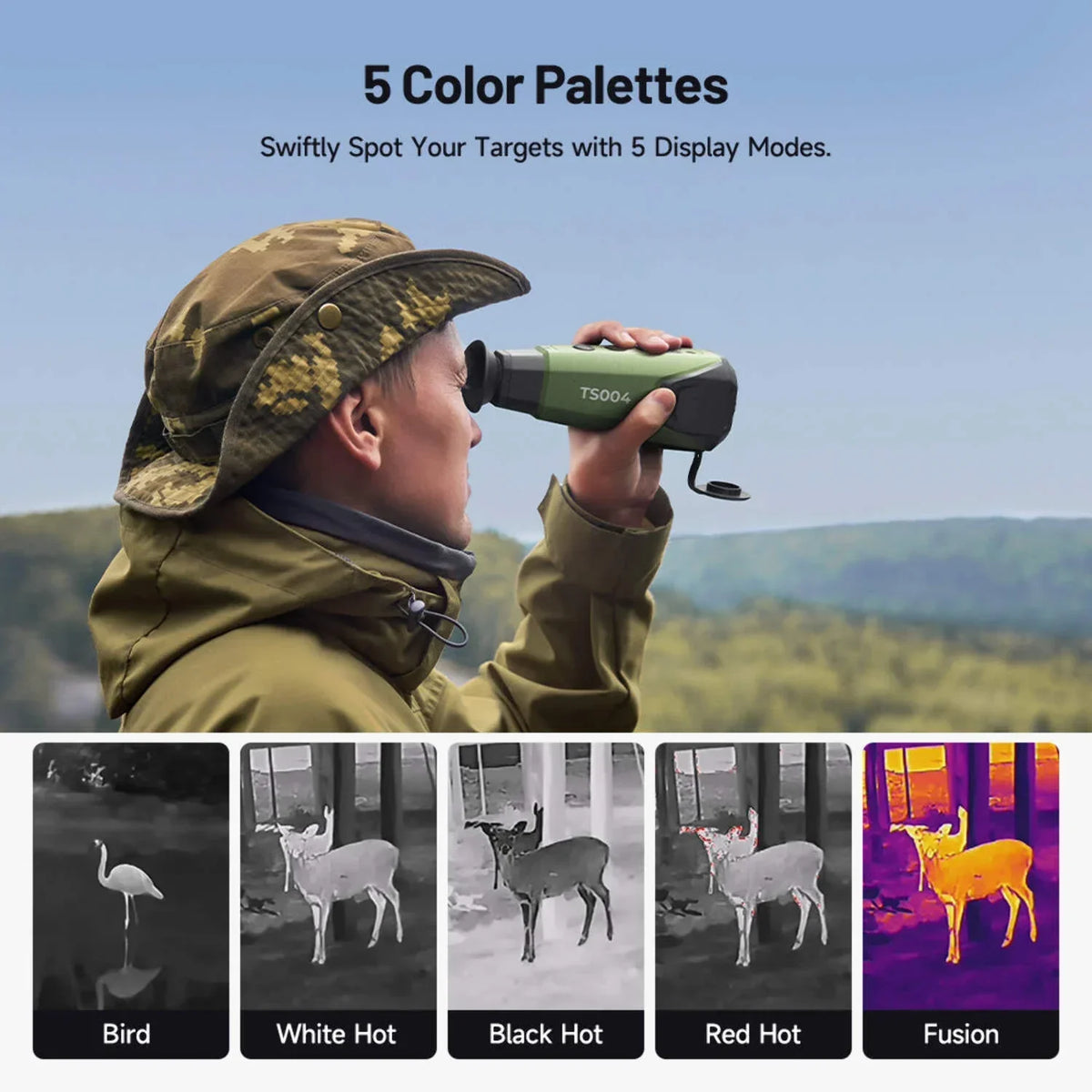 2026 NewTOPDON TS004 Thermal Monocular Camera, 256x192 Resolution, 50Hz Refresh Rate, 450 Yard Detection Range