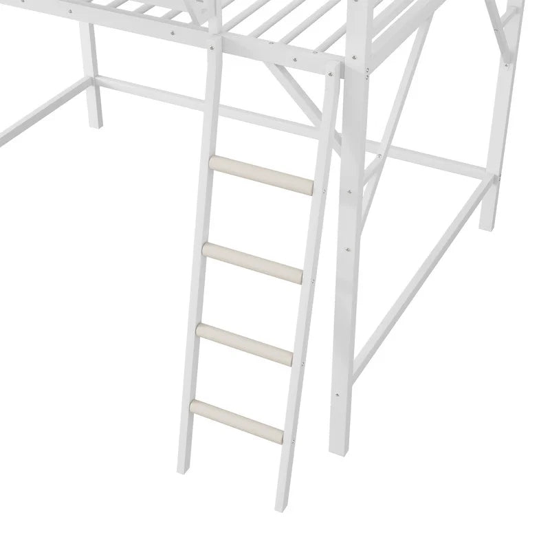 2026 NewDuxelifin Queen Size Metal Loft Bed Frame, Heavy Duty Steel High Loft Bed with Storage Shelves & Ladder, Space-Saving Loft Bed for Apartments, Adults, Teens & Juniors (Black)