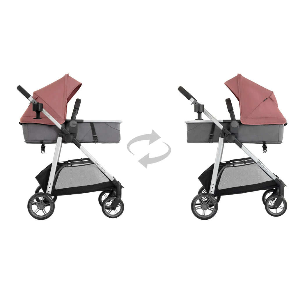 2026 NewEvenflo Omni Plus Modular Travel System with LiteMax Sport Infant Car Seat, Mylar Gray, Unisex