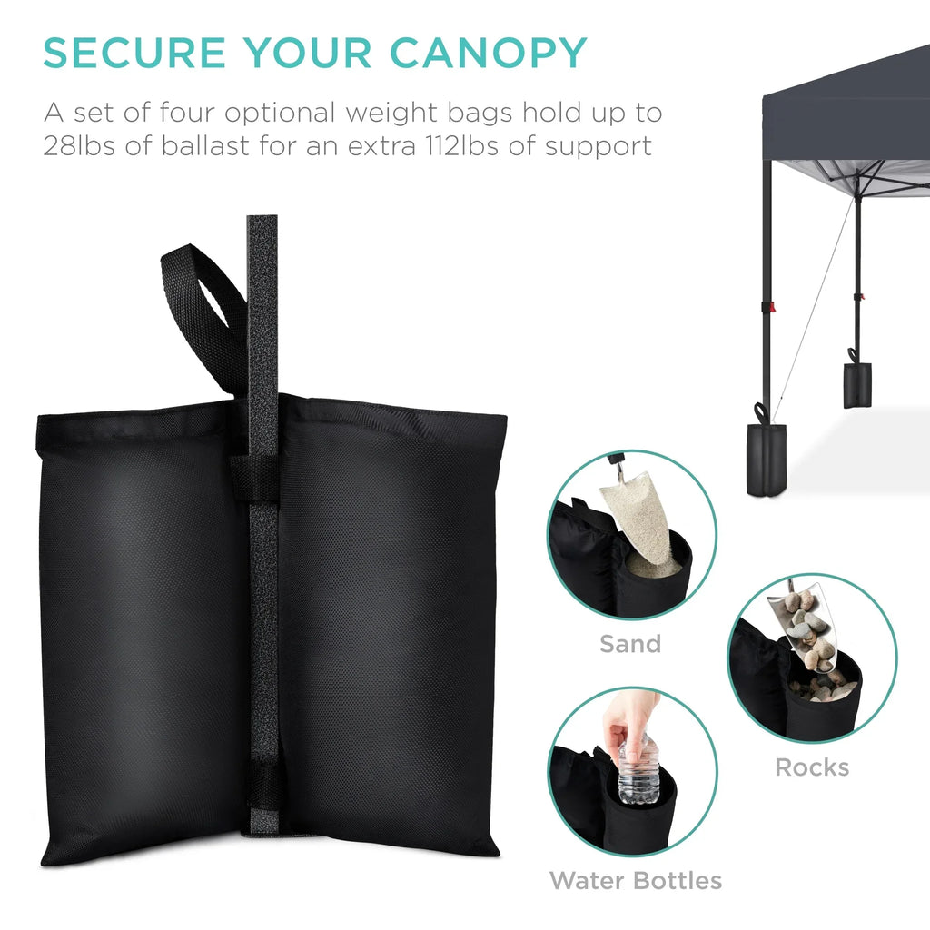 2026 NewBest Choice Products 12x12ft Easy Setup Pop Up Canopy w/ 1-Button Setup, Wheeled Case, 4 Weight Bags - Navy Blue
