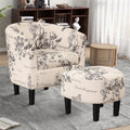 2026 NewBonzy Home Velvet Accent Chair with Ottoman for Living Room,Beige