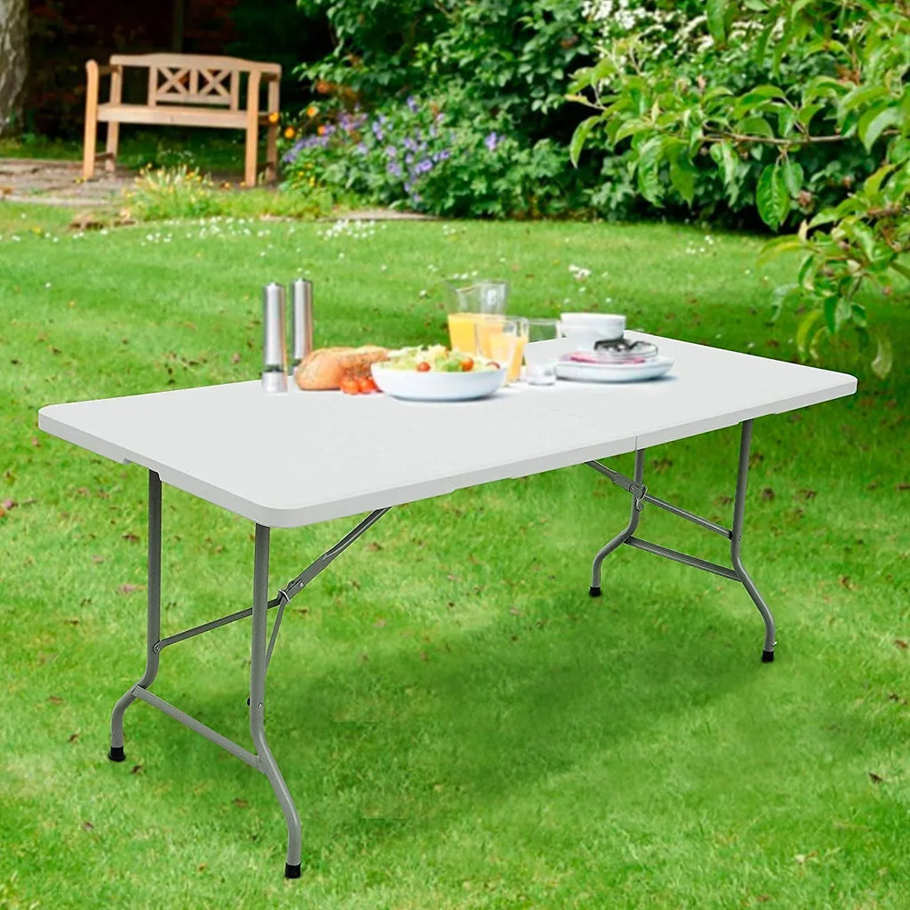 2026 NewAmazing for less 8ft Folding Table White Plastic Portable Long Foldable Tables Indoor Outdoor Party Picnic Camping Fold Table 8 Foot (4ft, 6ft, 8ft)