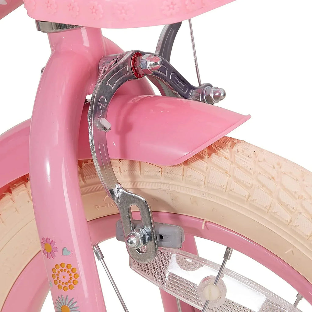 2026 NewLittle Daisy 12 Inch Kids Bike for 2 3 4 Years Girls with Training Wheels Princess Kids Bicycle with Basket Bike Streamers Toddler Cycle Bikes Pink
