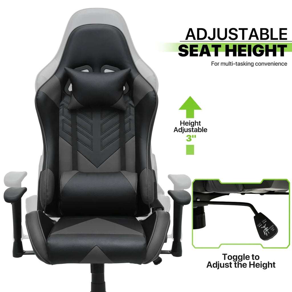 2026 NewMagshion Ergonomic Gaming Chair, Comfortable Gaming Chair, Computer Chair Leather Desk Chair Adjustable Swivel Gaming Office Chair, Blue