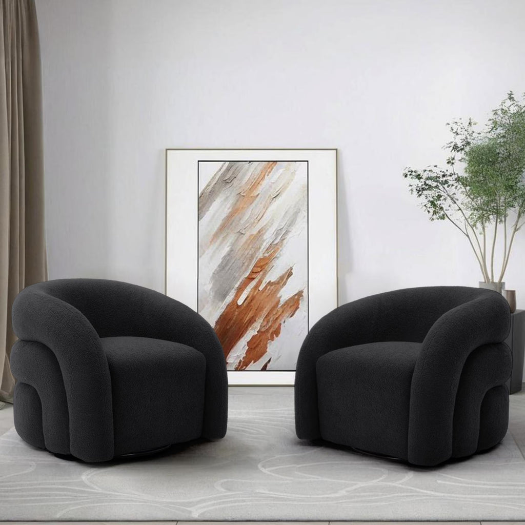 2026 New360" Swivel Accent Chair for Living Room, Boucle Barrel Armchair Single Sofa Chair Reading Chair, Sage Green