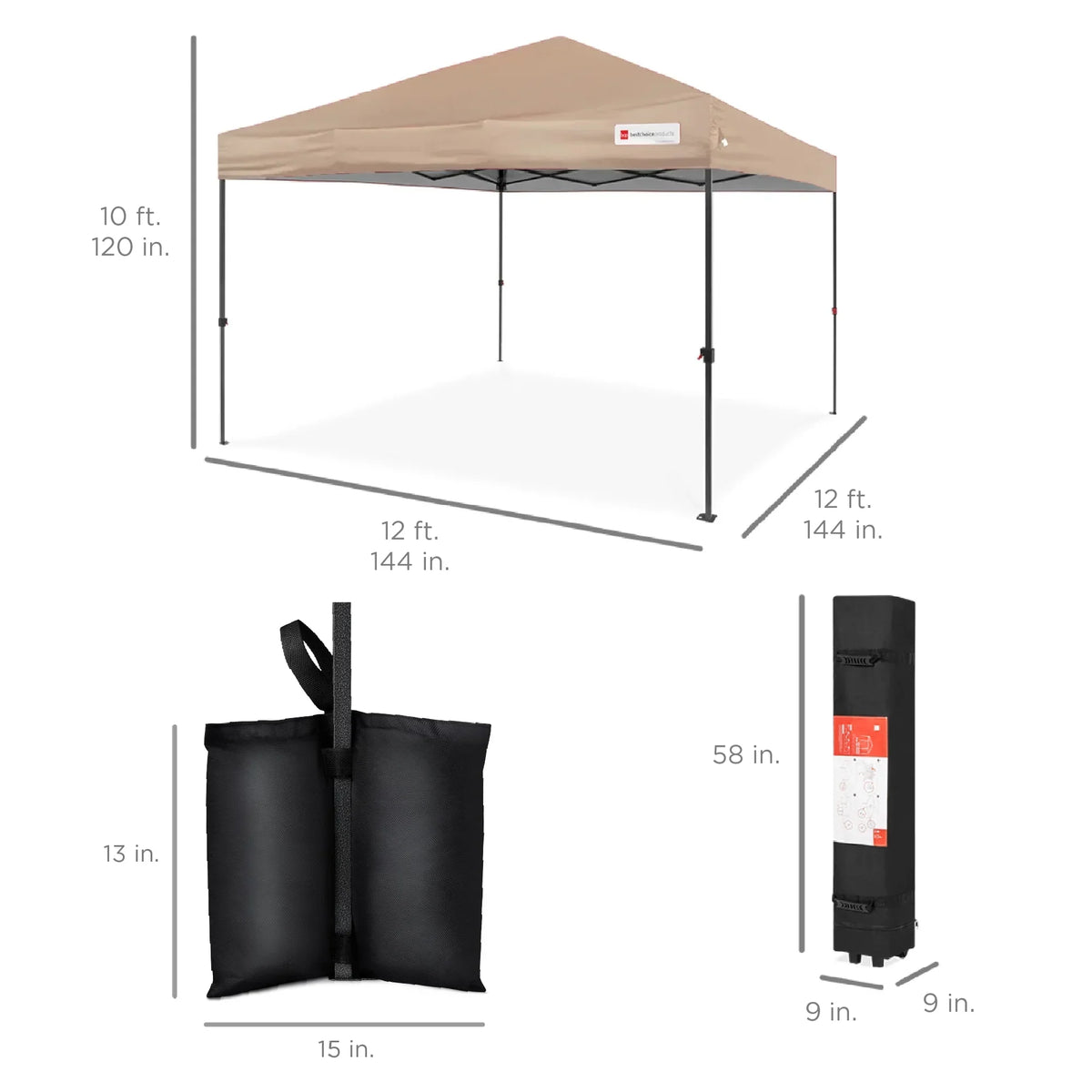 2026 NewBest Choice Products 12x12ft Easy Setup Pop Up Canopy w/ 1-Button Setup, Wheeled Case, 4 Weight Bags - Navy Blue