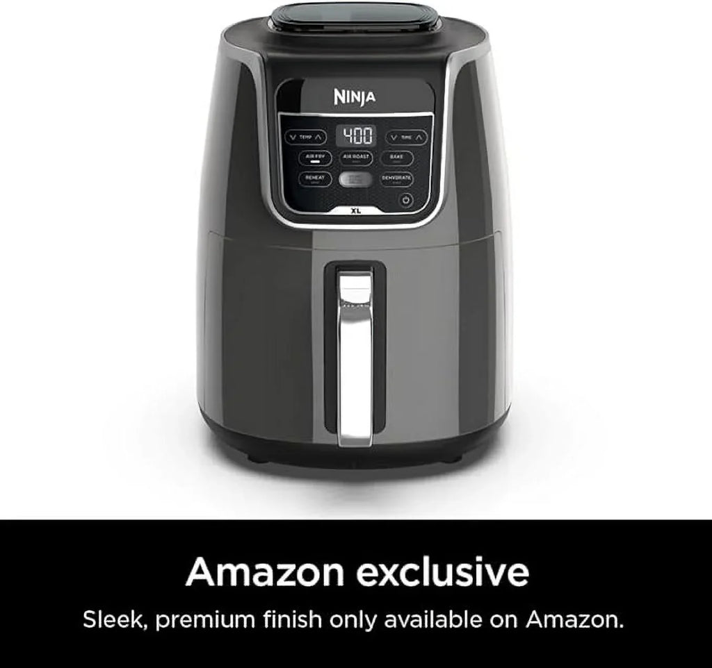 2026 NewNinja AF150AMZ Air Fryer XL, 5.5 Qt. Capacity that can Air Fry, Air Roast, Bake, Reheat & Dehydrate, with Dishwasher Safe, Nonstick Basket & Crisper Plate and a Chef-Inspired Recipe Guide, Grey