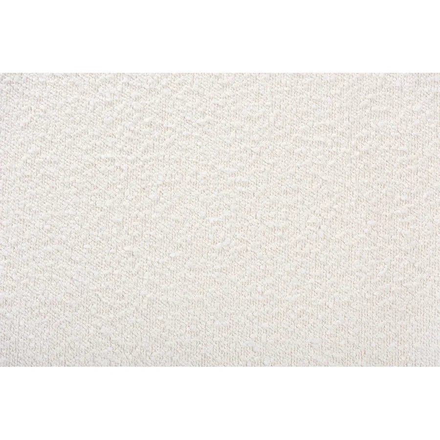 2026 NewBaxton Studio Rika Japandi Cream Boucle Fabric and Walnut Brown Finished Wood Bench