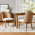 2026 NewMy Texas House Saylor Farmhouse Dining Chair Set, Natural Wood, Set of 2