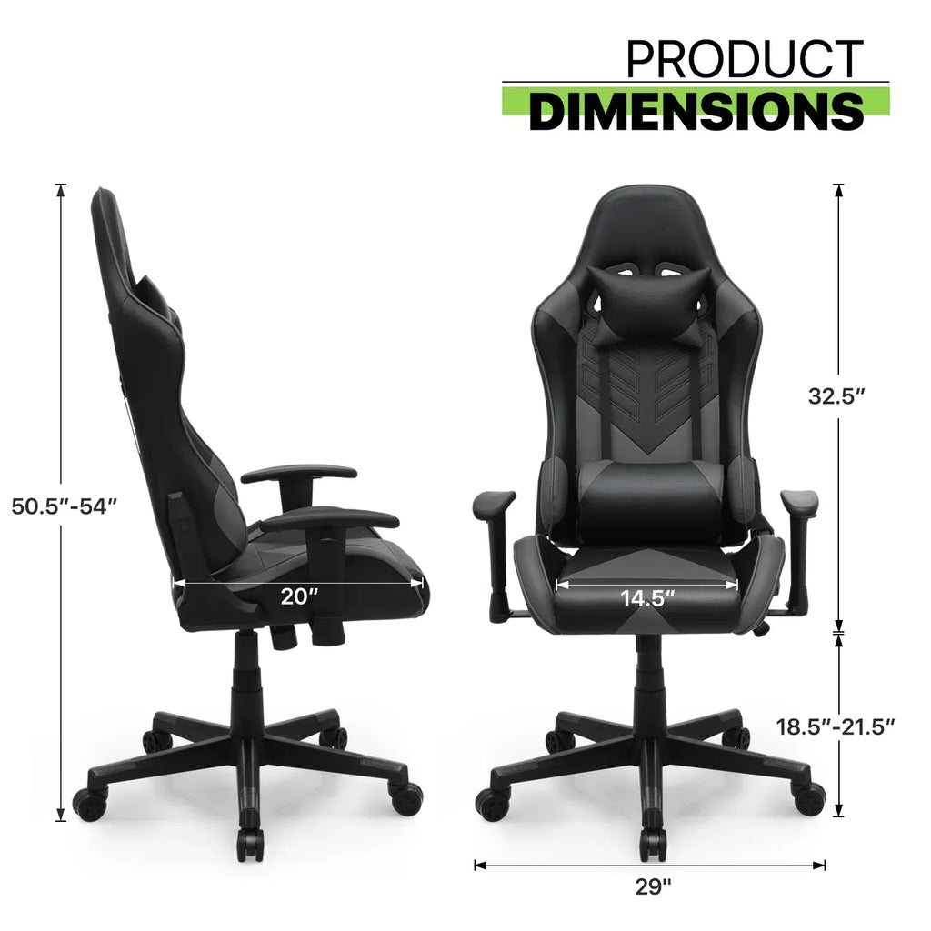 2026 NewMagshion Ergonomic Gaming Chair, Comfortable Gaming Chair, Computer Chair Leather Desk Chair Adjustable Swivel Gaming Office Chair, Blue