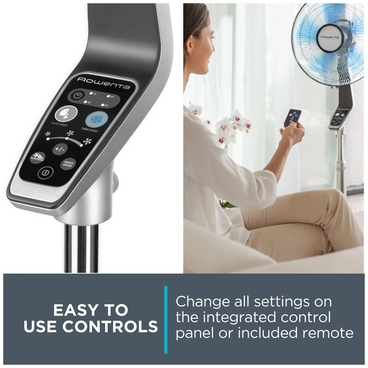 2026 NewRowenta Turbo Silence Standing Floor Fan with Remote, 53 Inch, Portable, 5 Speeds, VU5670