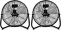 2026 NewSimple Deluxe 18 inch 3-Speed High Velocity Heavy Duty Metal Industrial Floor Fans Quiet for Home Commercial, Black, 2 Pack