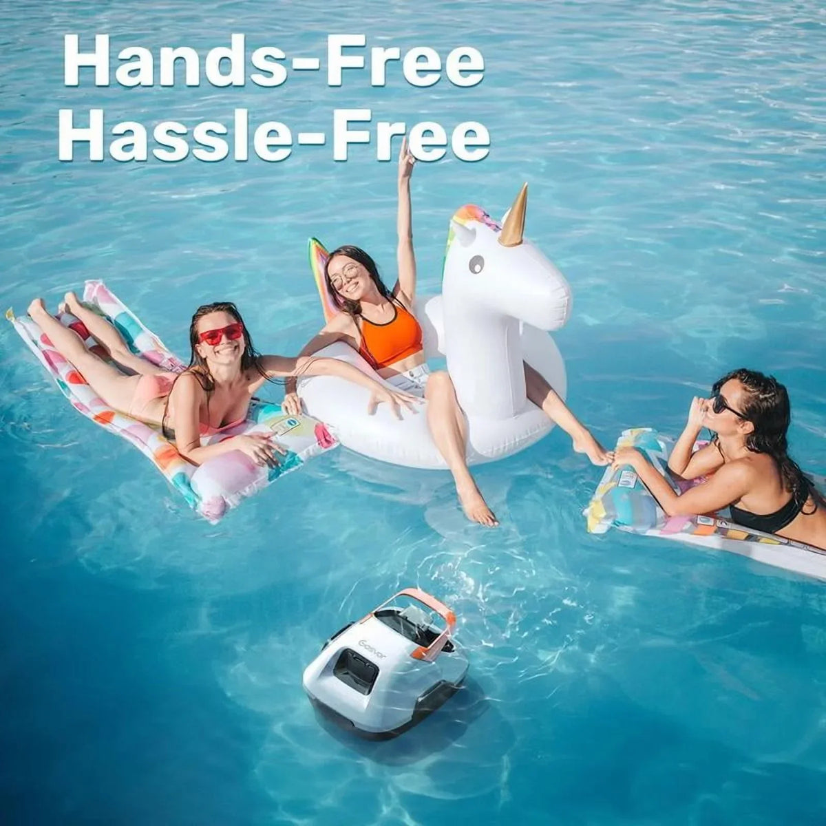 2026 NewCordless Robotic Pool Cleaner for Flat Bottom Above-Ground Pools, 90 Min Runtime, Automatic Vacuum, Portable, Self-Parking, up to 860 Sq.ft