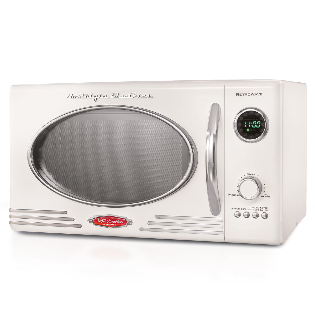 2026 NewNostalgia Retro Microwave for Countertop 0.9 cu ft Vintage Microwave, Ivory