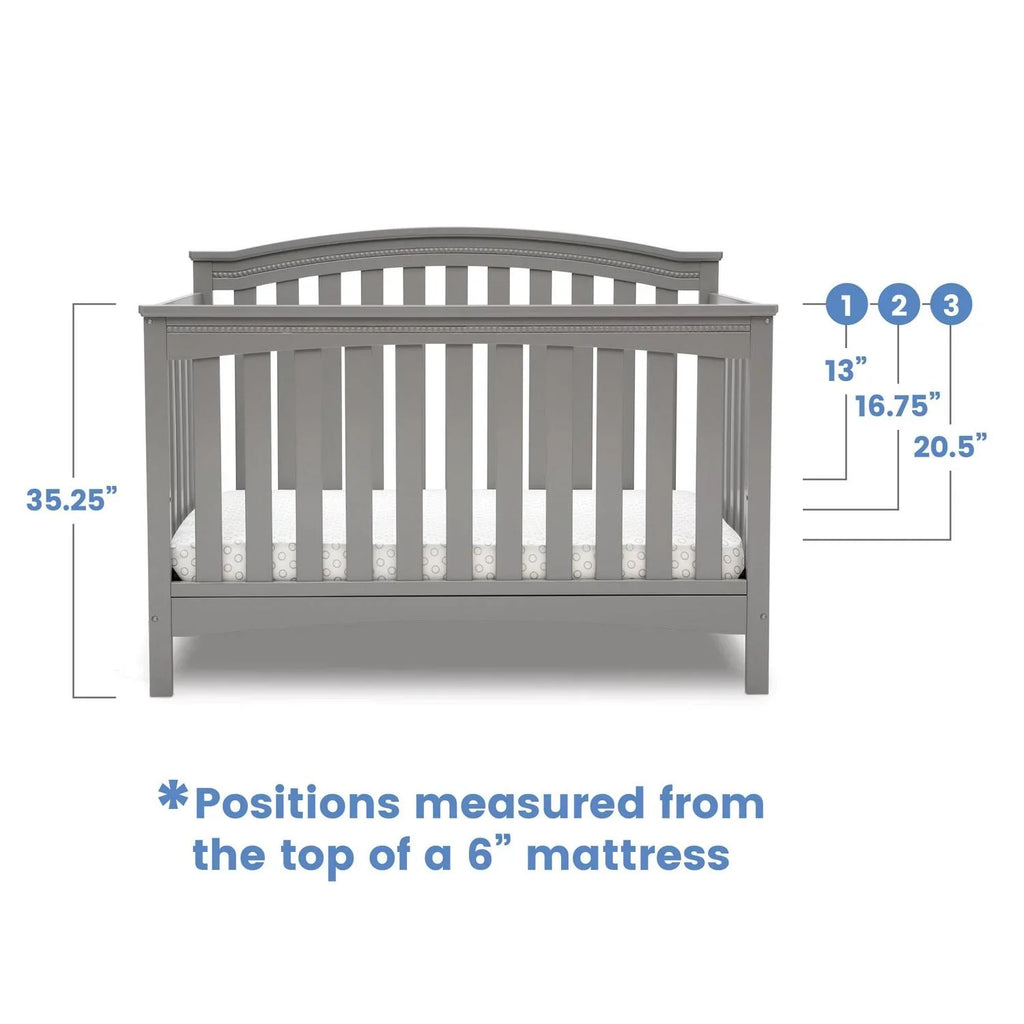 2026 NewDelta Children Waverly 6-in-1 Convertible Baby Crib. Grey