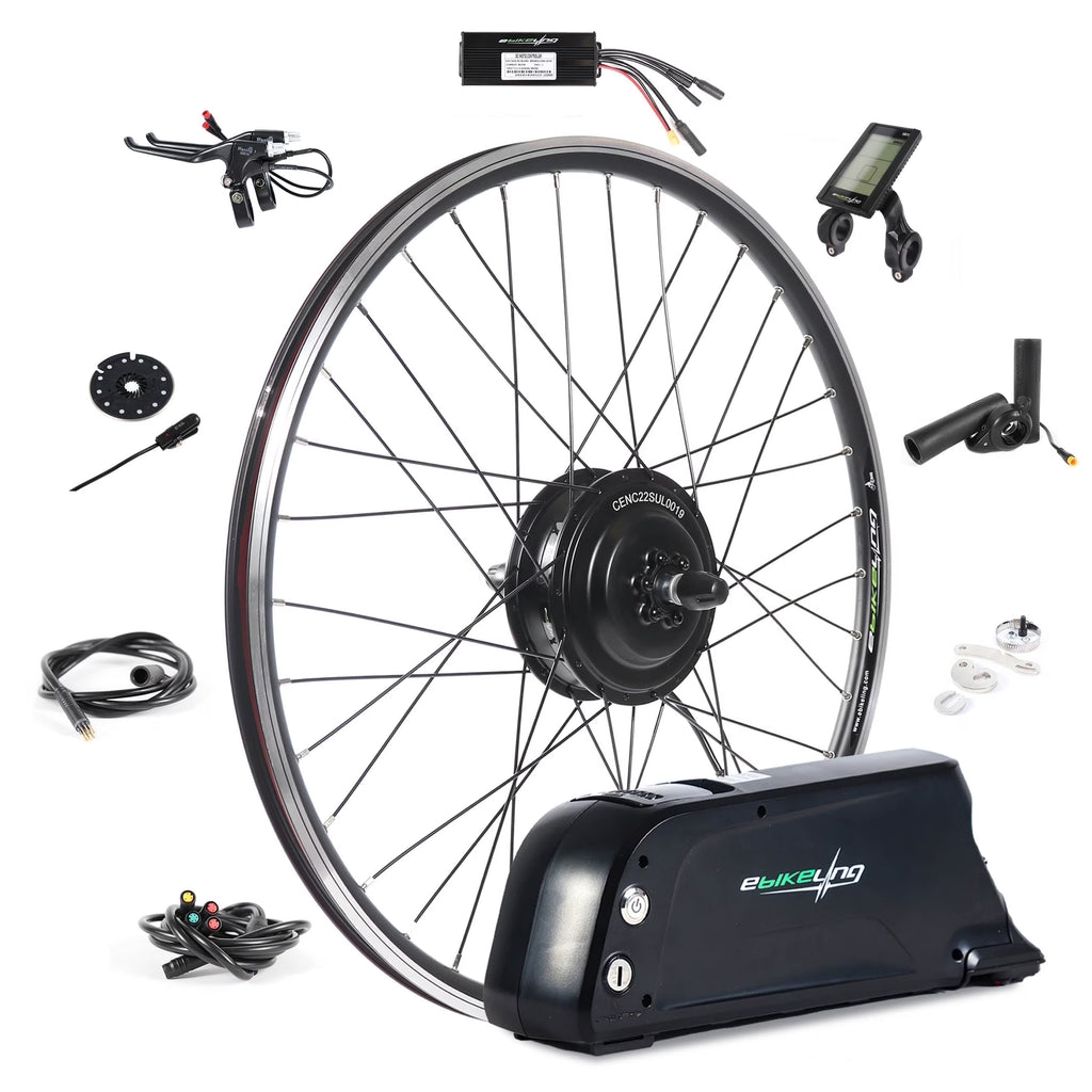 2026 NeweBikeling 48V 1500W 52V 19.2AH Rear-Rack Ebike Conversion Kit with Battery 700C Rear Electric Bike Conversion Kit | Add On Electric Bike Kit for Waterproof Design for Enhanced Performance