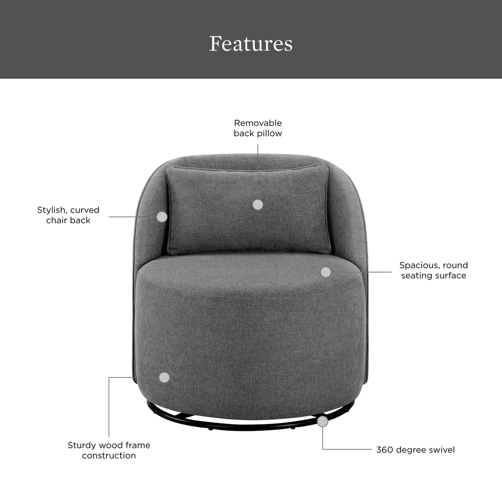 2026 NewBetter Homes & Gardens Juliet Modern Arch Swivel Accent Chair, Cream Boucle