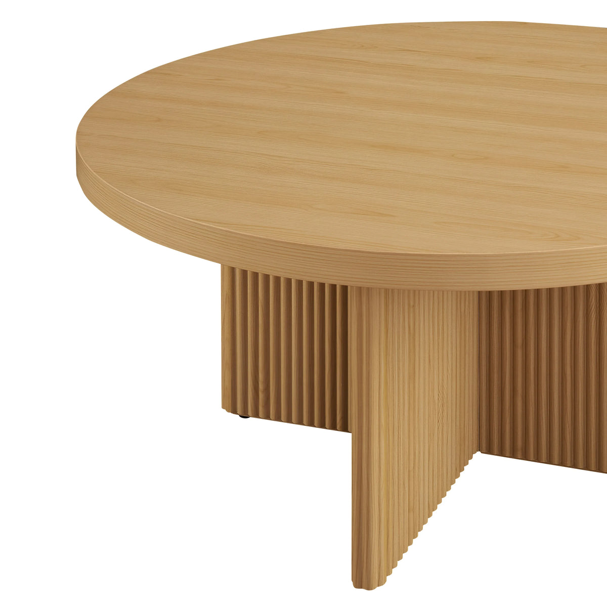 2026 NewBetter Homes & Gardens Lillian Fluted Coffee Table, Natural Pine Finish