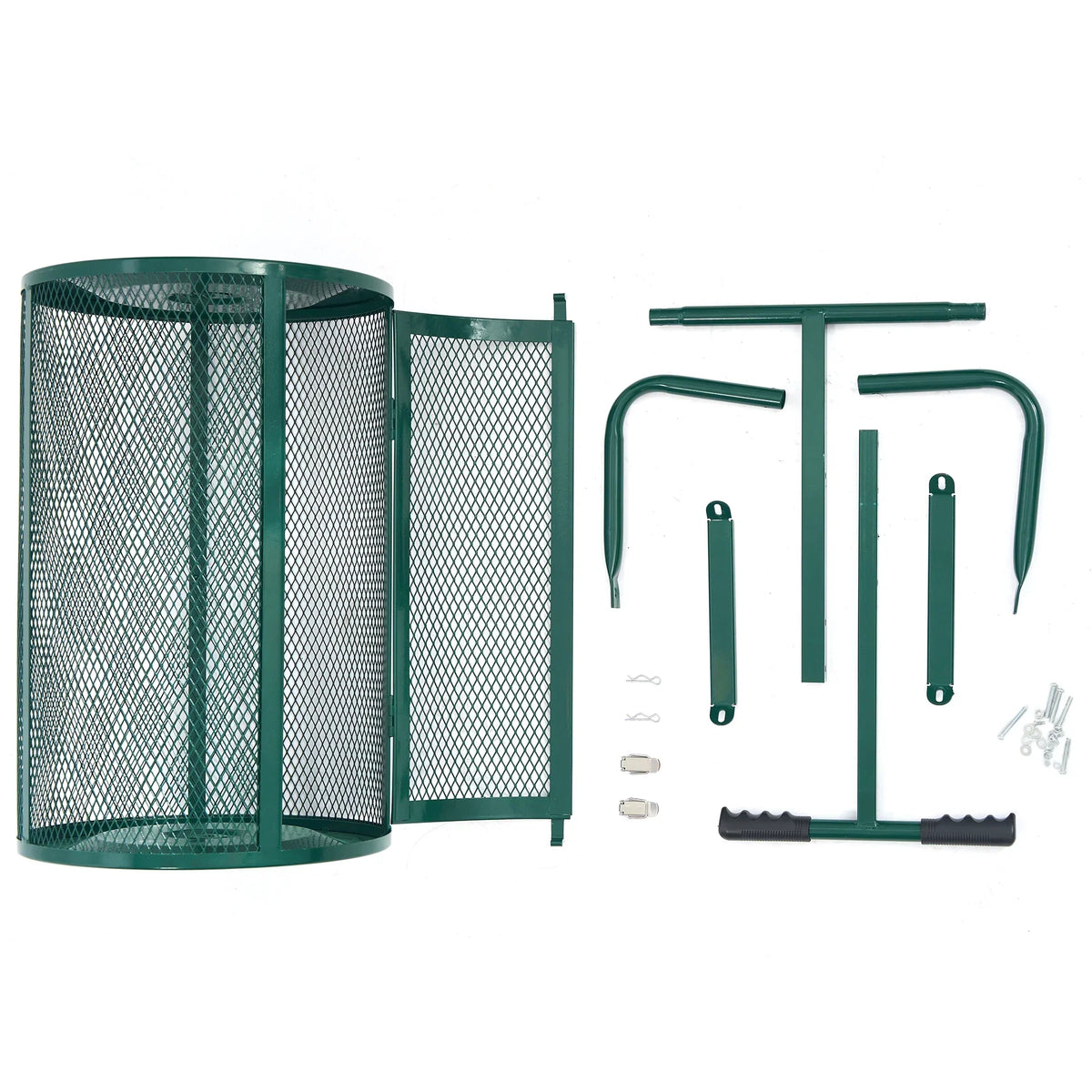 2026 NewMUCHANT 24" Compost Spreader, Heavy-Duty Metal Mesh Spreader with Adjustable Handle for Lawn, Green