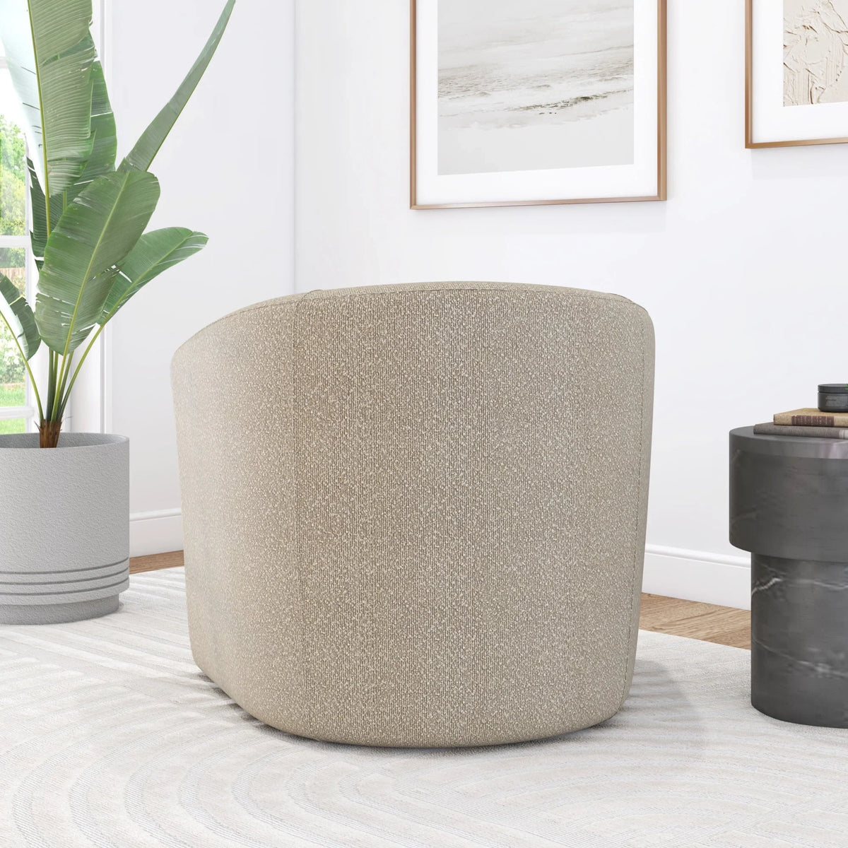 2026 NewMainstays Boucle Swivel Accent Chair, Taupe