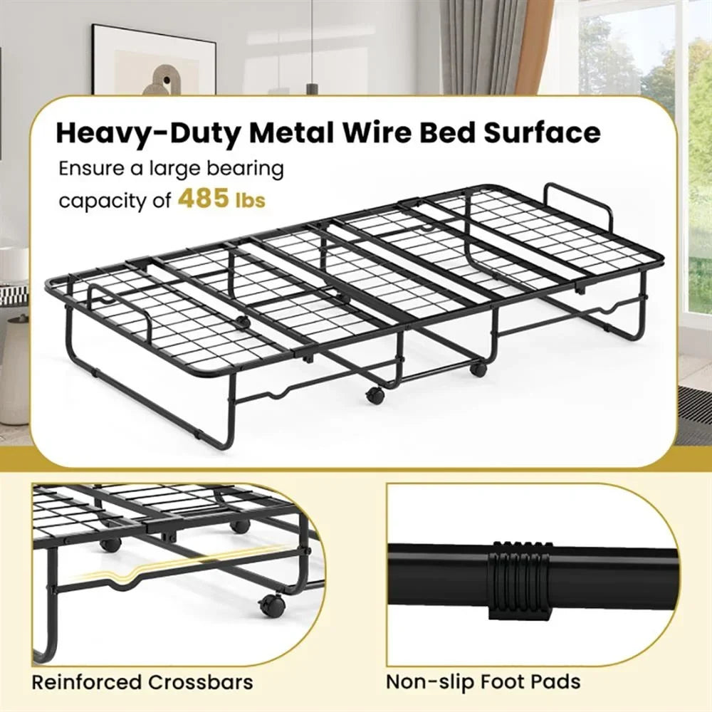 2026 NewKepooman Twin Size Folding Bed with Memory Foam Mattress and Heavy-duty Metal Frame