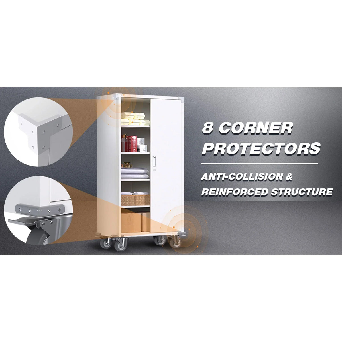 2026 NewAobabo 72 Inch Locking Storage Cabinet w/ Adjustable Shelves, Gray
