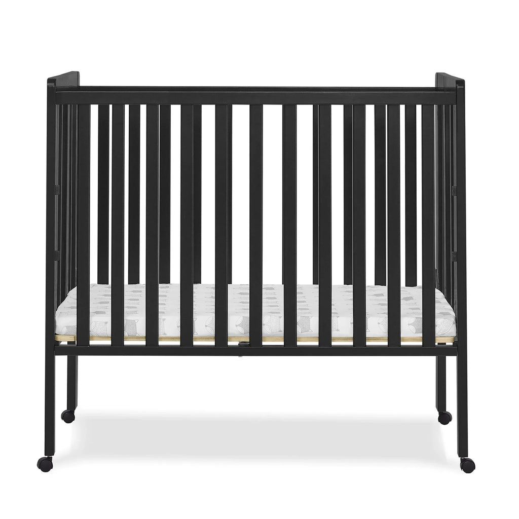2026 NewDelta Children Lee Portable Folding Mini Crib with 1.5-Inch Mattress - Greenguard Gold Certified, Bianca White
