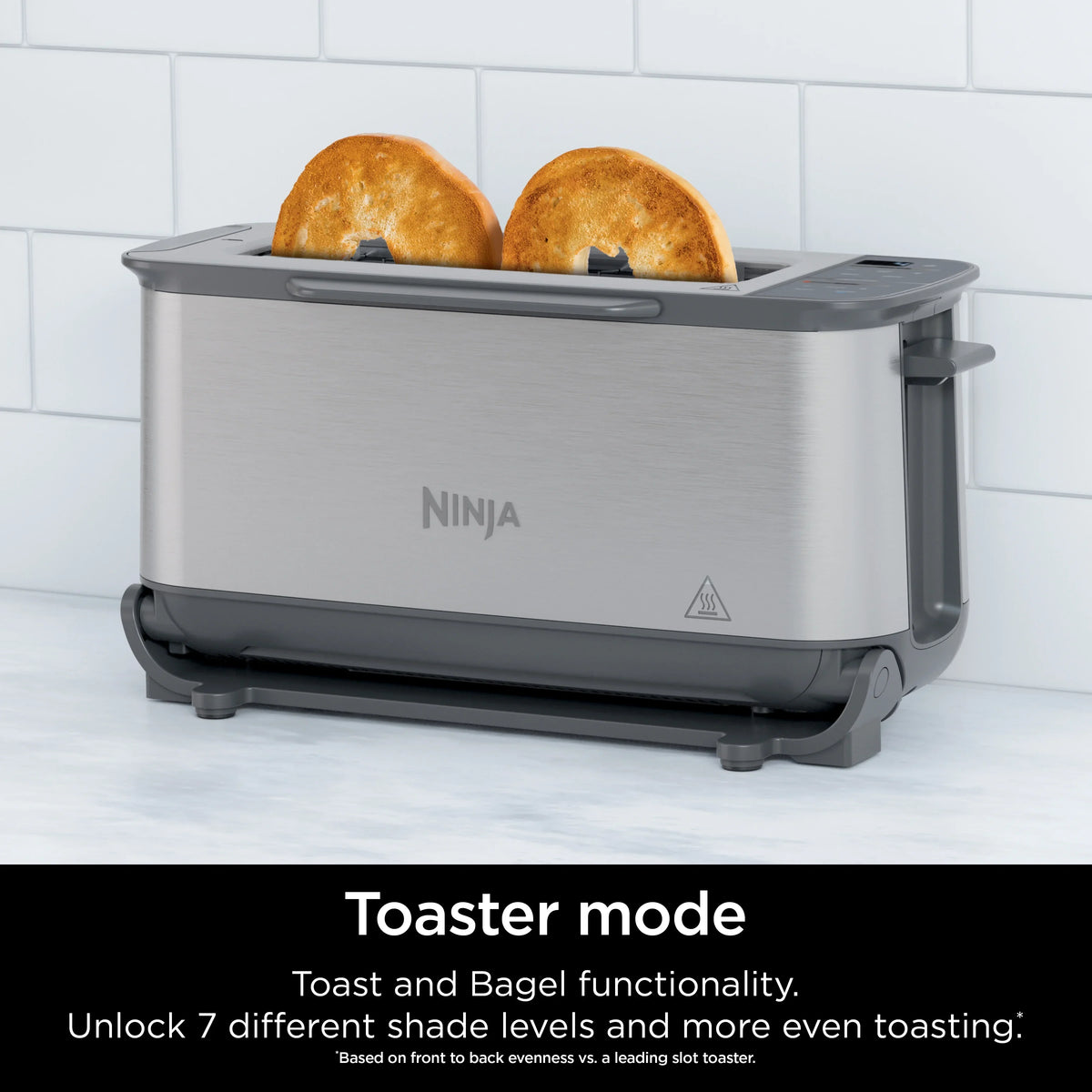 2026 NewNinja Foodi 2-in-1 Flip Toaster, 2-Slice Toaster, Compact Toaster Oven, Snack Maker, 1500 Watts, ST100