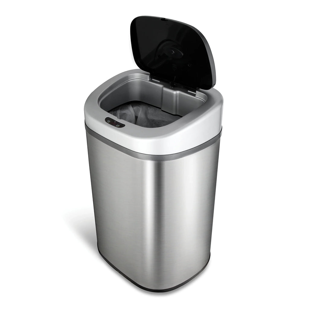 2026 NewNine Stars Automatic Trash Can, 21 Gallon Stainless Steel, Motion Sensor Hands Free Soft Close Lid Garbage Bin, Silver