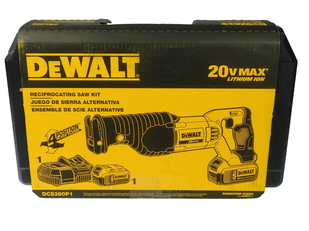 2026 NewDeWalt DCS380P1 20V MAX Cordless Reciprocating Saw Kit with 5Ah Battery, Charger & Case