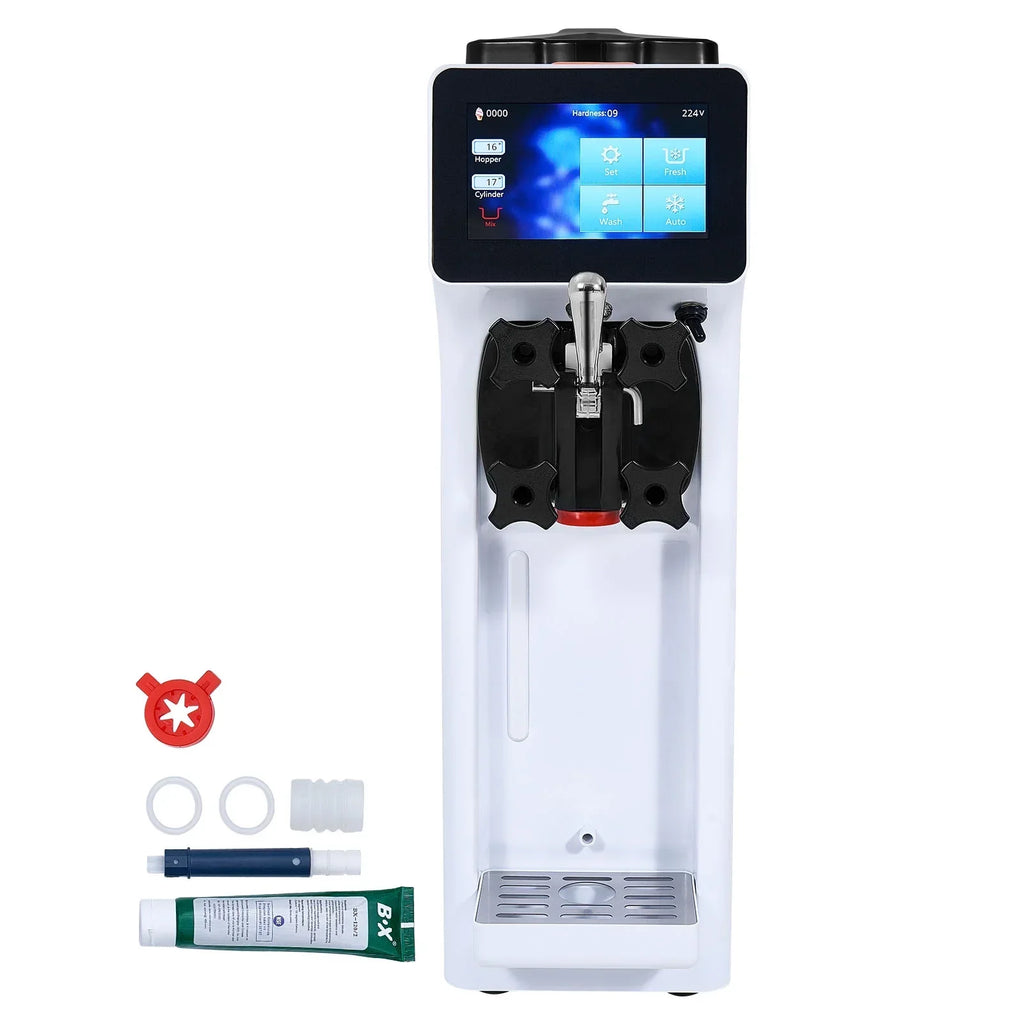 2026 NewKFFKFF Commercial Ice Cream Machine 2.7-4gal/10-15L/H 4L Hopper Single Flavor Countertop Soft Serve Ice Cream Maker Auto Clean Pre-Cooling