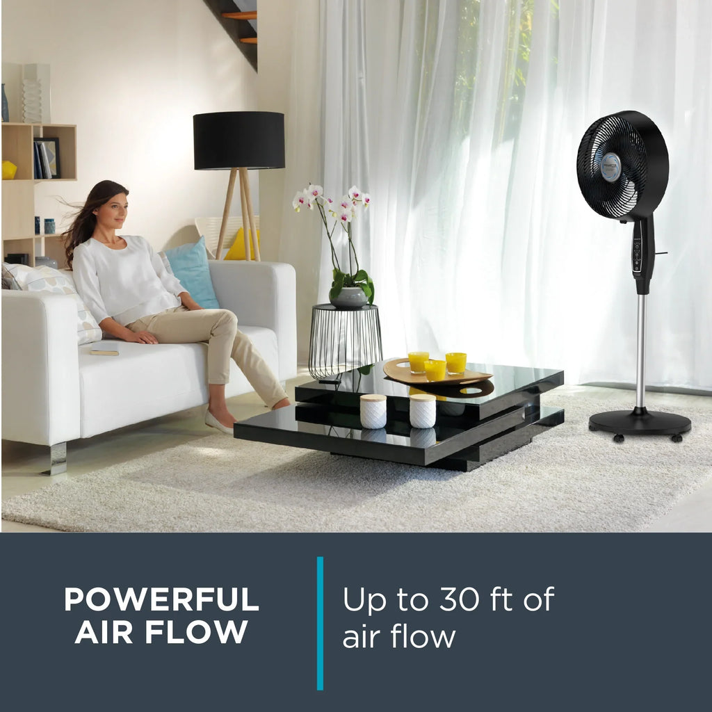 2026 NewRowenta Turbo Silence Standing Floor Fan with Remote, 53 Inch, Portable, 5 Speeds, VU5670