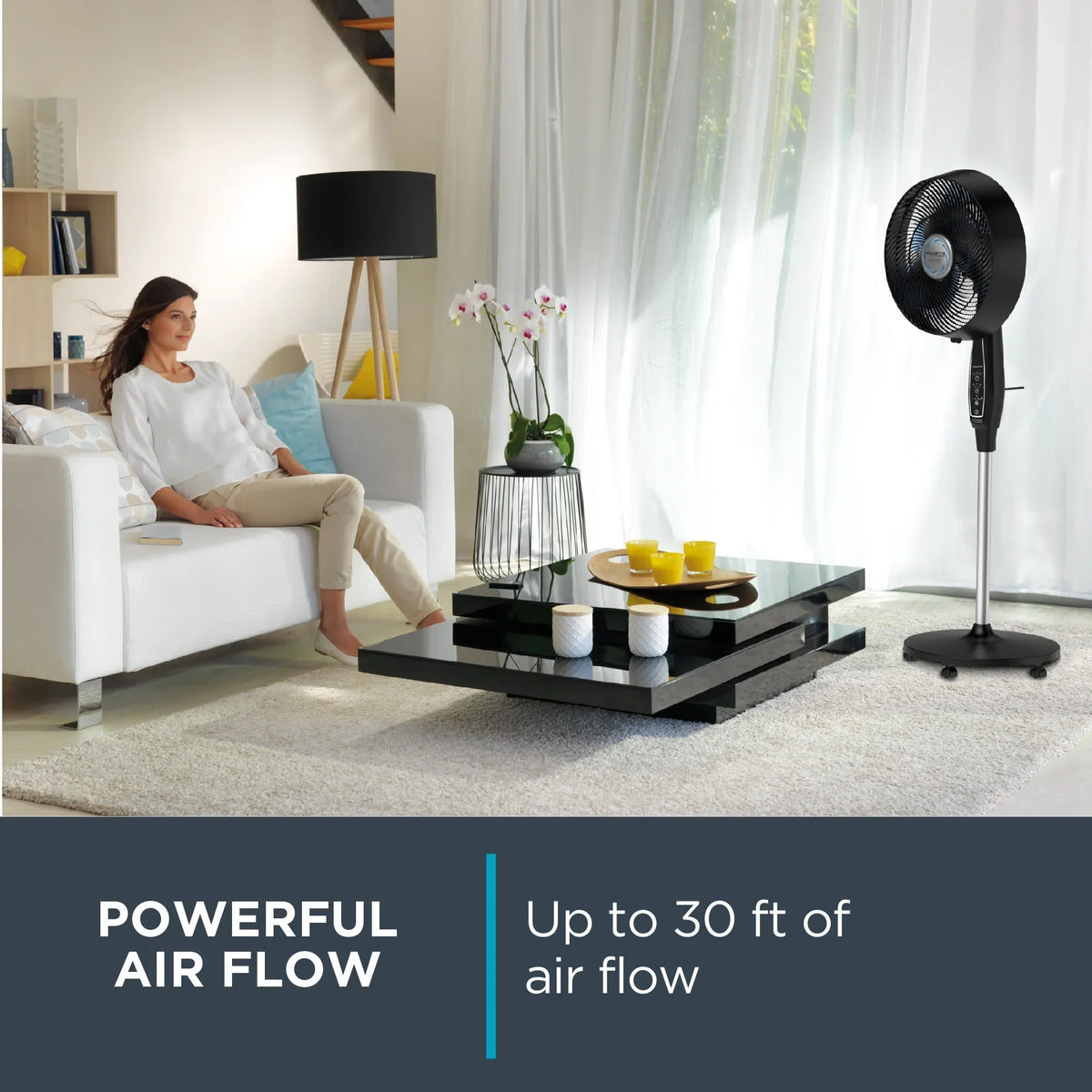 2026 NewRowenta Turbo Silence Standing Floor Fan with Remote, 53 Inch, Portable, 5 Speeds, VU5670