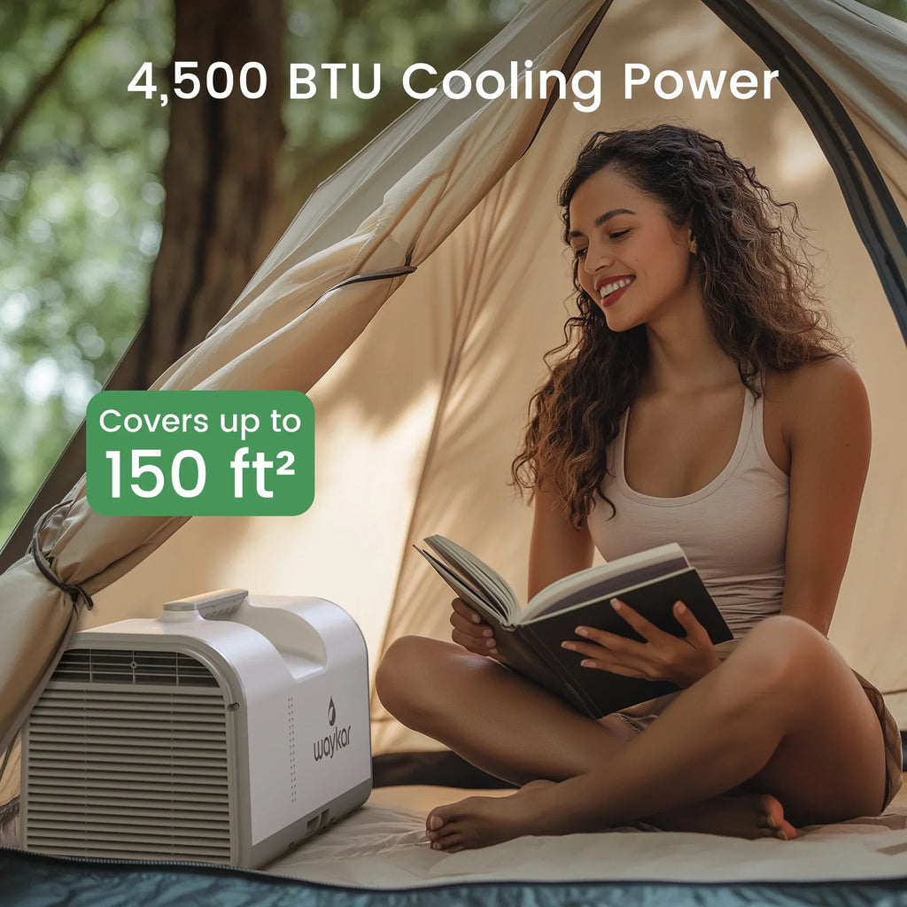 2026 NewWaykar 4500BTU Portable Air Conditioner for Tent, Camping, RV, 130 Sq. Ft., Low Noise, Remote Control