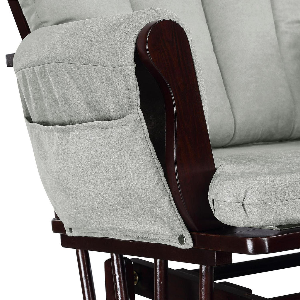 2026 NewBaby Relax Huntington Glider Rocker. Gray and Espresso