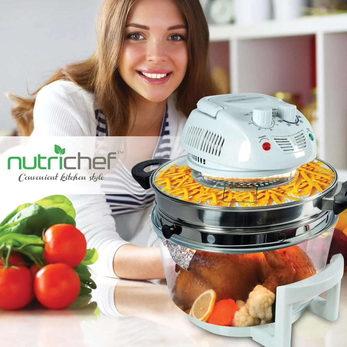 2026 NewNutrichef Halogen Oven Air-fryer/infrared Convection Cooker