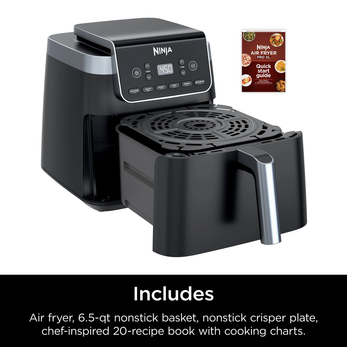 2026 NewNinja Air Fryer Pro XL 6-in-1 with 6.5 QT Capacity, Max Crisp, Air Fry, Air Roast, Bake, Reheat, Dehydrate