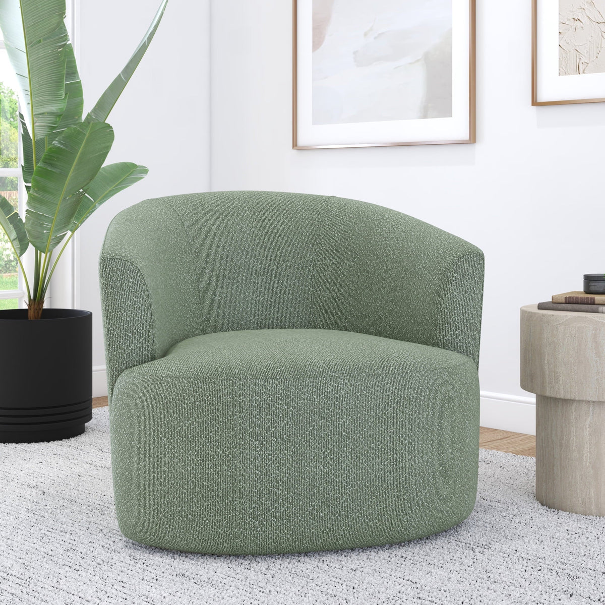2026 NewMainstays Boucle Swivel Accent Chair, Taupe